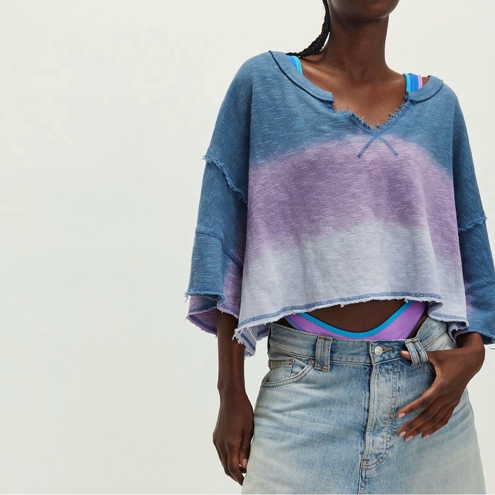 Free People After Midnight Washed Oversized Boxy Tee Sz M ~ We The Free